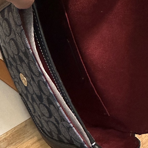 NWT! NEW! Coach Denim Signature Georgia Saddle Bag Women Crossbody Bag - Picture 6 of 14